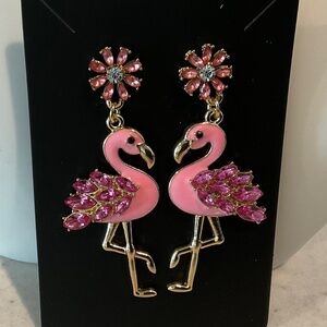 Pink Flamingo Stud Earrings